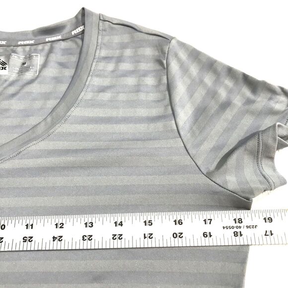 Womens Medium RBX PERFORMANCE V Neck Short Sleeve Active Shirt Grey XDry - Picture 8 of 9